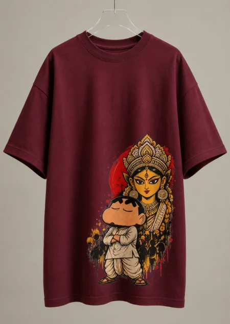 Shin Chan Durga Puja Edition Oversized T-Shirt